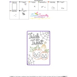Halloween Cardstock Embroidery Design Pattern- Trick or Treat Pumpkins-2