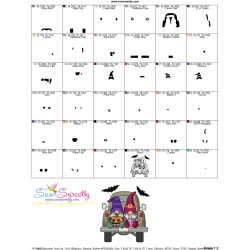 Halloween Truck And Gnomes Embroidery Design Pattern-3