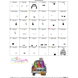 Halloween Truck Gnomes And Pumpkins Embroidery Design Pattern-3