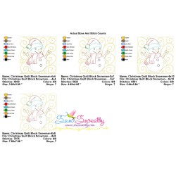 Christmas Quilt Block Snowman Embroidery Design Pattern-2