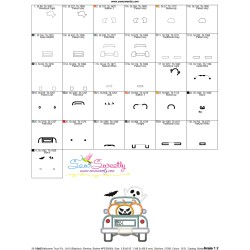 Halloween Truck Pumpkins And Ghost Applique Design Pattern-3