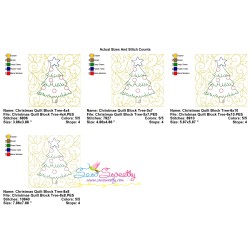 Christmas Quilt Block Tree Embroidery Design Pattern-2