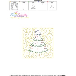 Christmas Quilt Block Tree Embroidery Design Pattern-3