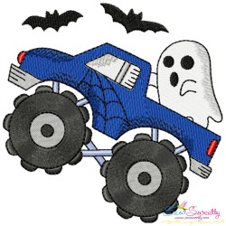 Halloween Trucks Filled Stitch Embroidery Design Bundle-6