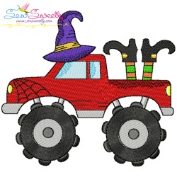 Halloween Trucks Filled Stitch Embroidery Design Bundle-4