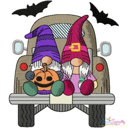 Halloween Trucks Filled Stitch Embroidery Design Bundle-2