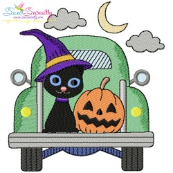 Halloween Trucks Filled Stitch Embroidery Design Bundle-5