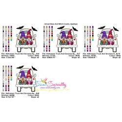 Halloween Truck And Gnomes Applique Design Pattern-2