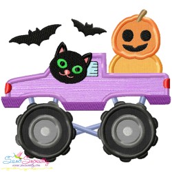 Halloween Trucks Applique Design Bundle-11
