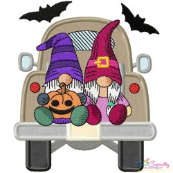 Halloween Trucks Applique Design Bundle-3