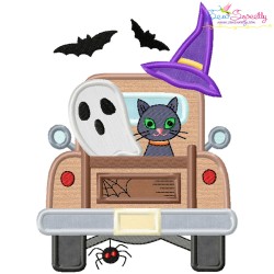 Halloween Trucks Applique Design Bundle-9