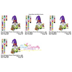 Halloween Gnome Candy And Lantern Embroidery Design Pattern-2