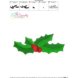 Christmas Holly Leaves-5 Embroidery Design Pattern-3