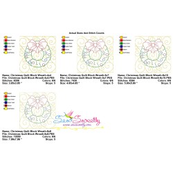 Christmas Quilt Block Wreath Embroidery Design Pattern-2