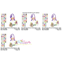 Halloween Gnome Candy And Lantern Applique Design Pattern-2