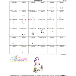 Halloween Gnome Candy And Lantern Applique Design Pattern-3