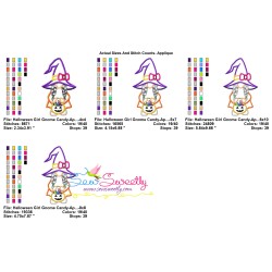 Halloween Girl Gnome Candy Applique Design Pattern-2
