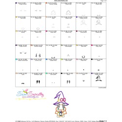 Halloween Girl Gnome Candy Applique Design Pattern-3