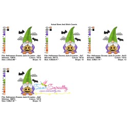 Halloween Gnome Jack-O-Lantern Embroidery Design Pattern-2
