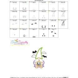 Halloween Gnome Jack-O-Lantern Applique Design Pattern-3