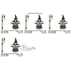 Halloween Girl Gnome Cauldron Embroidery Design Pattern-2