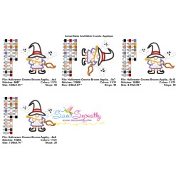 Halloween Gnome Broom Applique Design Pattern-2