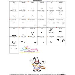 Halloween Gnome Broom Applique Design Pattern-3