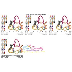 Halloween Gnome Pumpkins And Broom Applique Design Pattern-2