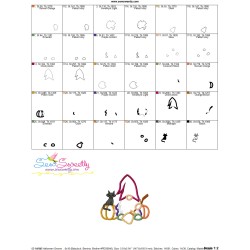 Halloween Gnome Pumpkins And Broom Applique Design Pattern-3