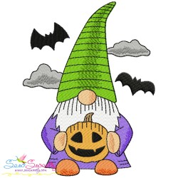 Halloween Gnomes Embroidery Design Bundle Filled Version-9