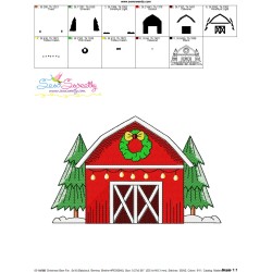 Christmas Barn Farmhouse Embroidery Design Pattern-3