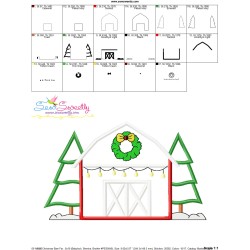 Christmas Barn Farmhouse Applique Design Pattern-3