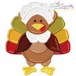 Pilgrim Turkey Bonnet Embroidery Design Pattern-1