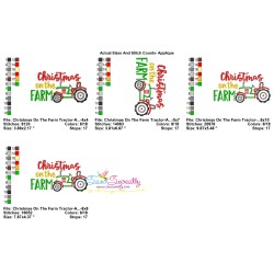 Christmas On The Farm Tractor Applique Design Pattern-2