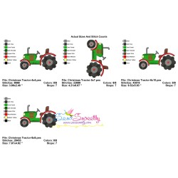 Christmas Tractor Embroidery Design Pattern-2