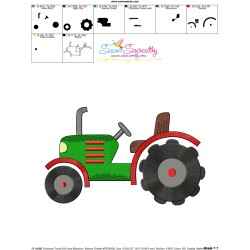 Christmas Tractor Embroidery Design Pattern-3