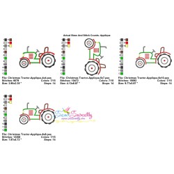 Christmas Tractor Applique Design Pattern-2