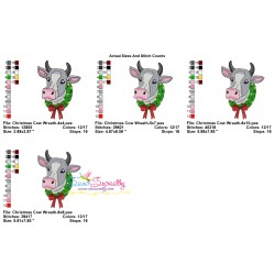 Christmas Cow Wreath Embroidery Design Pattern-2