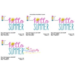 Hello Summer Lettering Embroidery Design Pattern-2