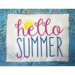 Hello Summer Lettering Embroidery Design Pattern-5