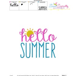 Hello Summer Lettering Embroidery Design Pattern-3