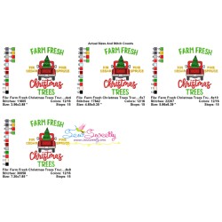 Farm Fresh Christmas Trees Truck Embroidery Design Pattern-2