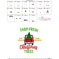 Farm Fresh Christmas Trees Truck Embroidery Design Pattern-3