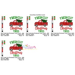 Fresh Cut Christmas Trees Truck Embroidery Design Pattern-2