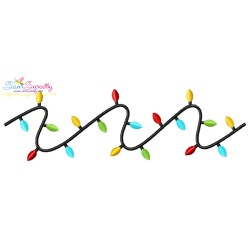Christmas Border Lights Embroidery Design Pattern-1