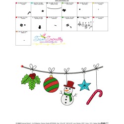 Christmas Border Snowman Ornaments Embroidery Design Pattern-3