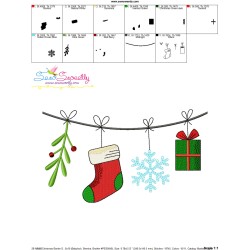 Christmas Border Stocking And Snowflake Embroidery Design Pattern-3
