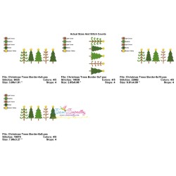 Christmas Trees Border Embroidery Design Pattern-2