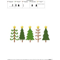 Christmas Trees Border Embroidery Design Pattern-3