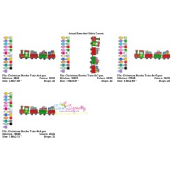 Christmas Border Train Embroidery Design Pattern-2